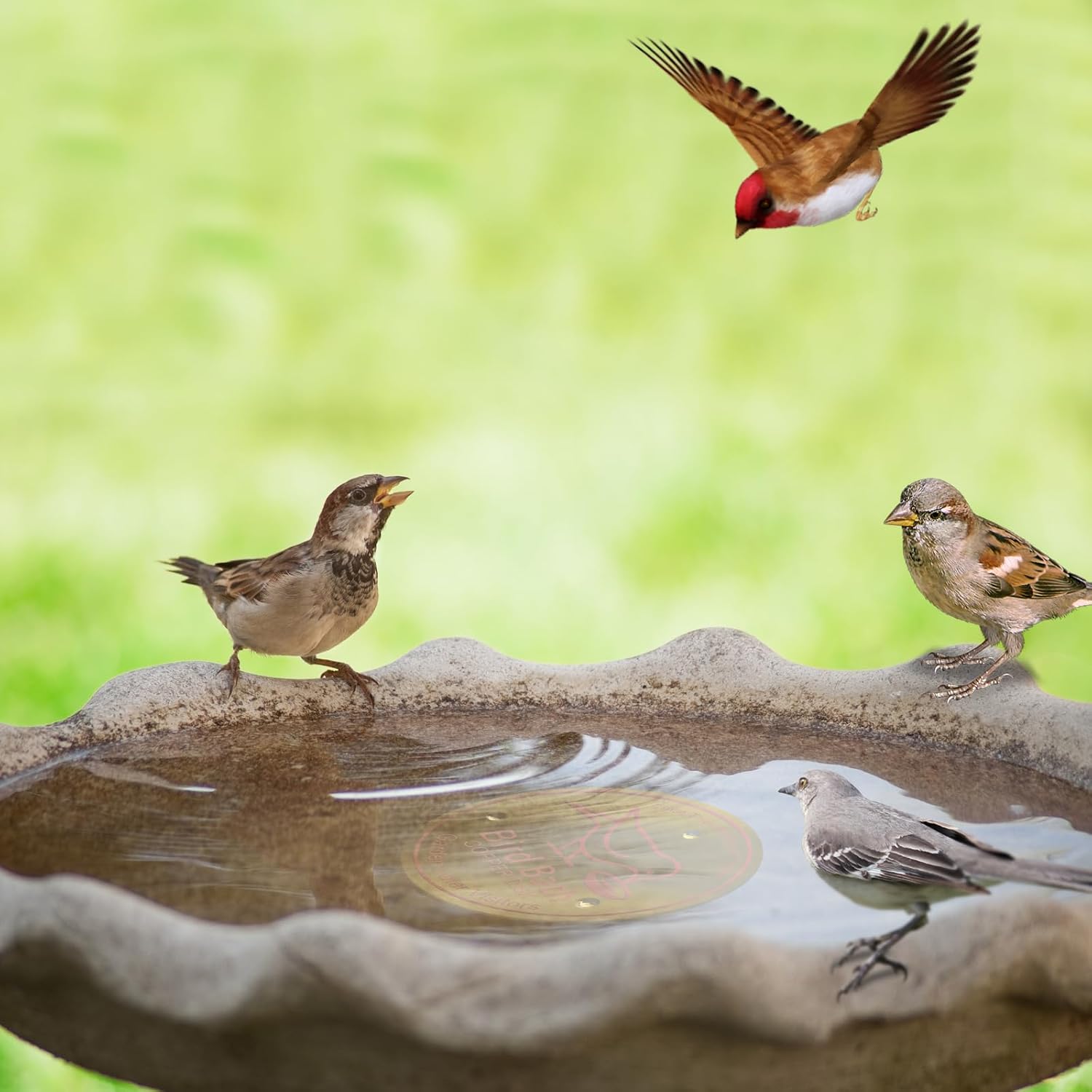 4-Piece Pure Copper Disks for Bird Baths, 4-Inch Large Metal Surface Protector for Outdoor Birdbath Bowls and Bee Watering Stations