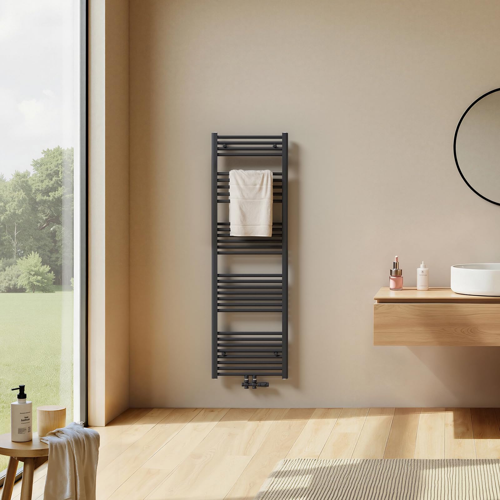 EMKE Scaldasalviette da Bagno, 180 x 50 cm, con Attacco Centrale, scaldasalviette, scaldasalviette, scaldasalviette, scaldasalviette, scaldasalviette, scaldasalviette