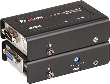 ATEN CE100 USB VGA Mini KVM Extender Cat 5 Includes CE100L Local Unit and CE100R Remote Unit Up to 1920 x 1200 Extends Local PC VGA/Keyboard/Mouse to Remote Side