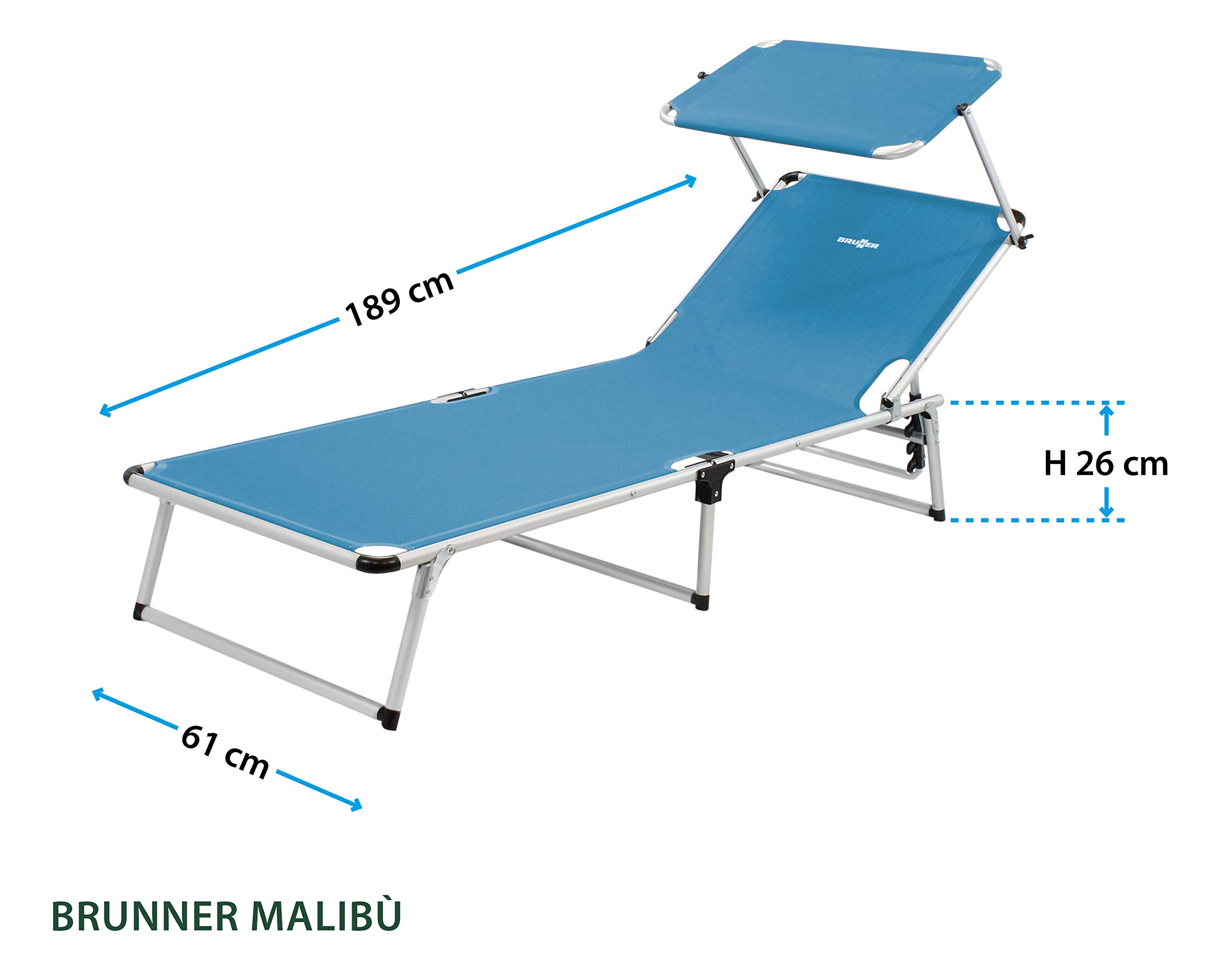 Brunner Lit de Plage Malibu (Bleu)