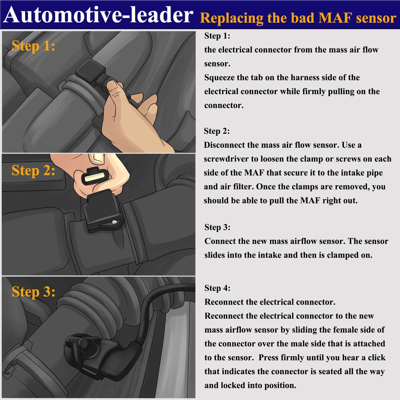 22204-38010 Mass Air Flow Sensor MAF Sensor for 2007-2016 Lexus LS460 4.6L-V8 2008-2011 Lexus GS460 2008-2016 Lexus LS600H 22204-38020 197400-5160 Mass Airflow Sensor