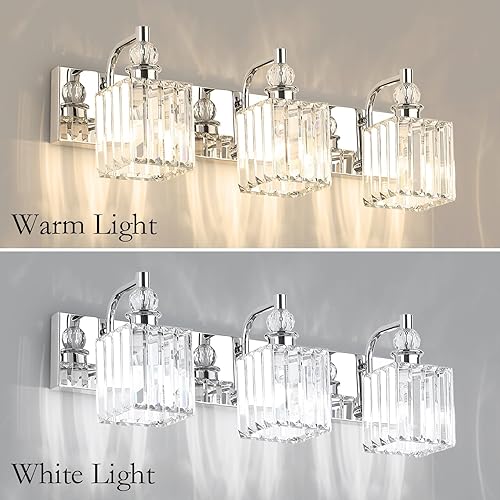 Miniatura 41 de Ralbay - Luces de baño de cristal negro 3 luces, accesorios de iluminación de tocador de baño de cristal, modernas luces de pared de baño de espejo
