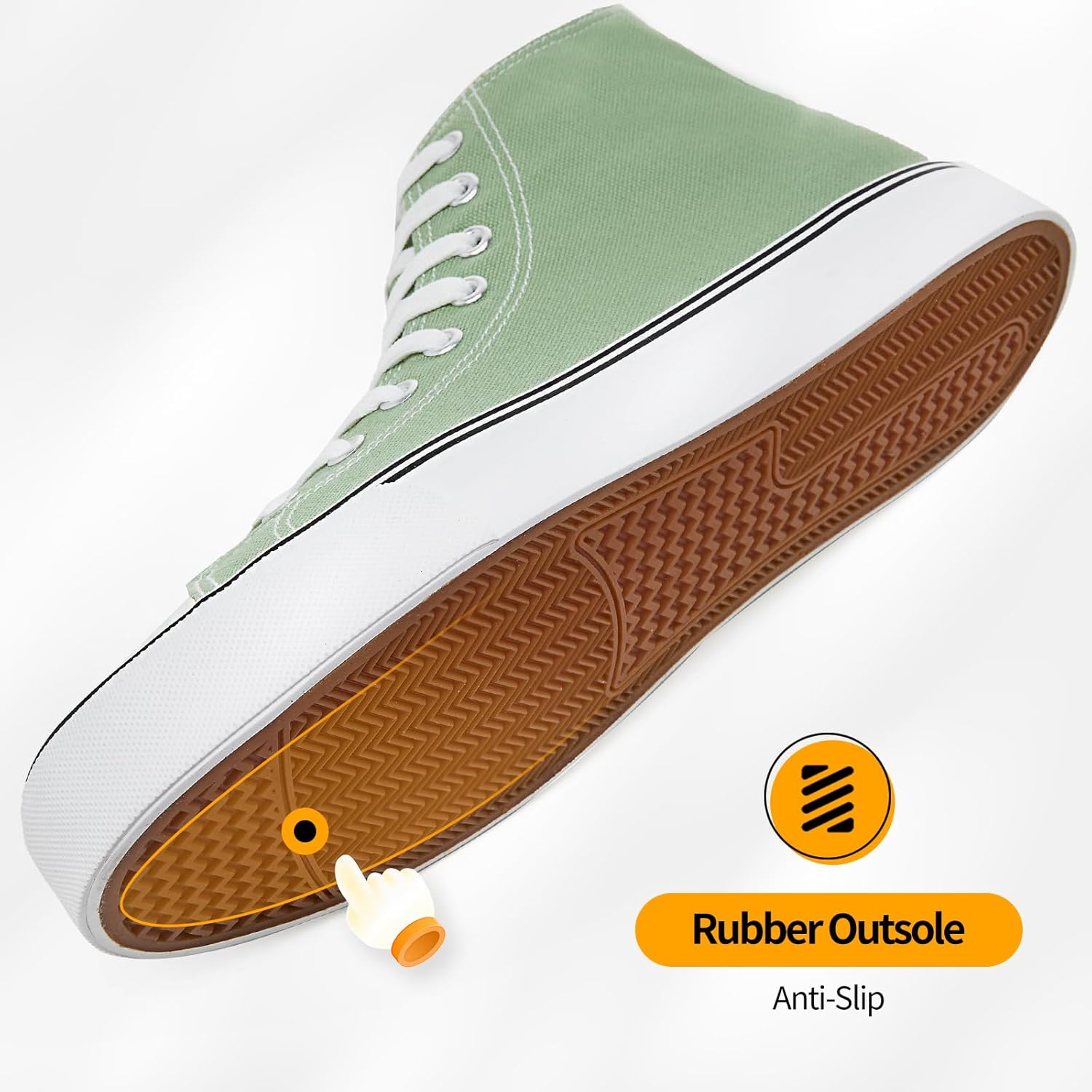 ZGR Men's High Top Canvas Sneakers Lace Up Classic Casual Walking Shoes - Image 6