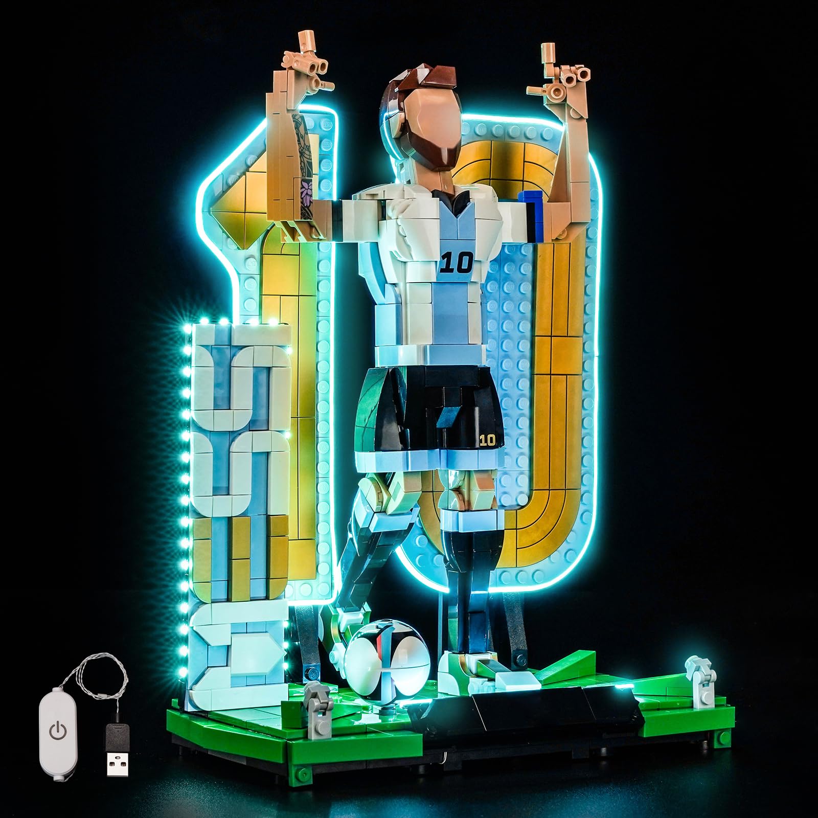 Light Kit Compatible with Lego 43015 Lionel Messi-Soccer Legend (No Model), Decoration Lighting Set Compatible with Lego Lionel Messi-Soccer Legend Blocks Model โ image 1