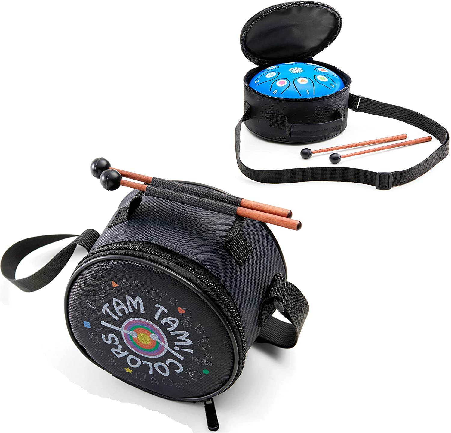 Tambor Infantil Montessori – Instrumentos Musicales Infantiles - HANDPAN de 8 notas, educativo y facil de tocar - Instrumento de Percusion - Juegos Sensoriales - Juguetes Niños 3 a 8 años