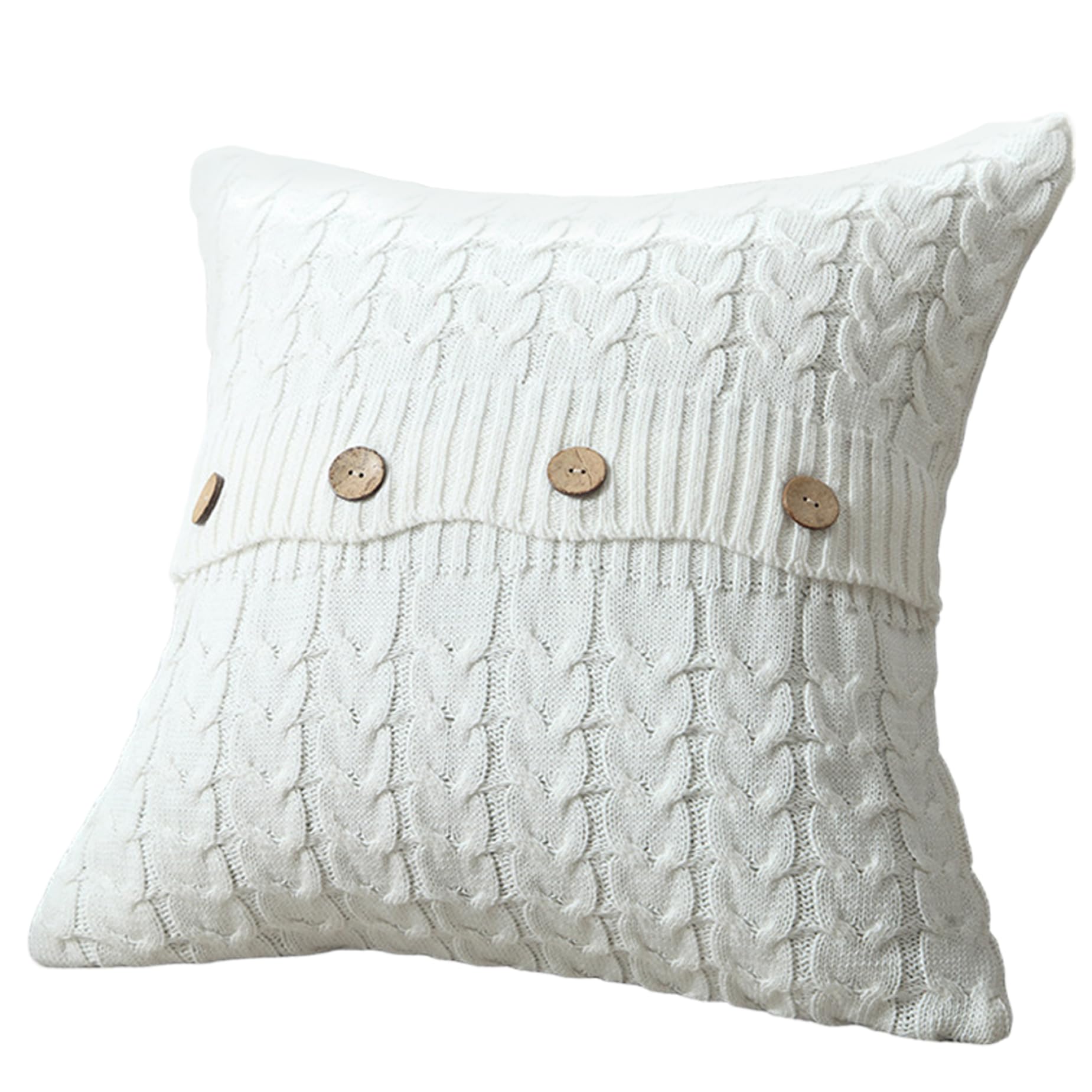 Housses de coussin en tricot chaudes et douces 46x46 lavables pour lit