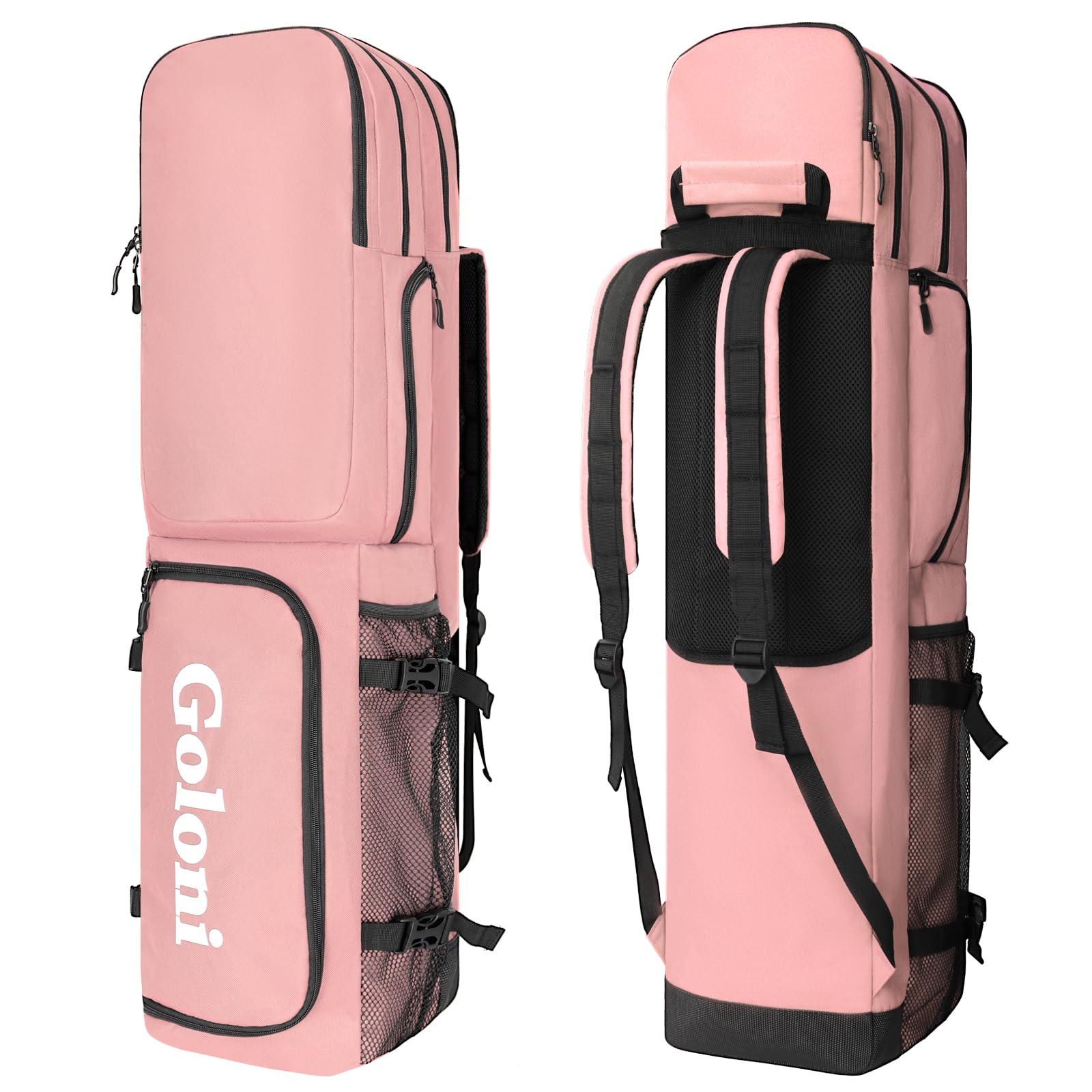 Goloni 4 Sticks Field Hockey Bag with Shoulder Straps,Field Hockey Stick Backpack with Shoe Compartment