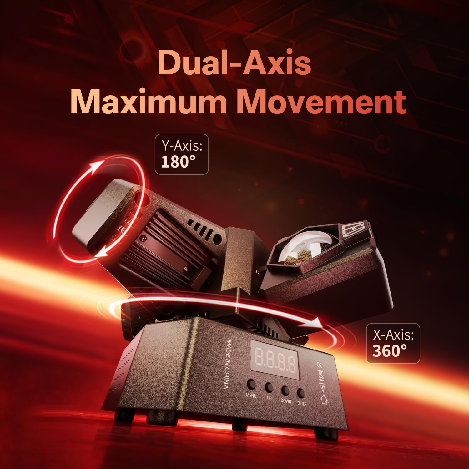 1 PCS 120W Teste Mobili Luce DJ Luci da Discoteca,LED RGBW DMX512 4 IN 1 Canali Stage Light,4 Bracci Palco Luce di Scena con Telecomando,Effetti Stroboscopio per DJ Bar Festa Club Matrimonio Palco
