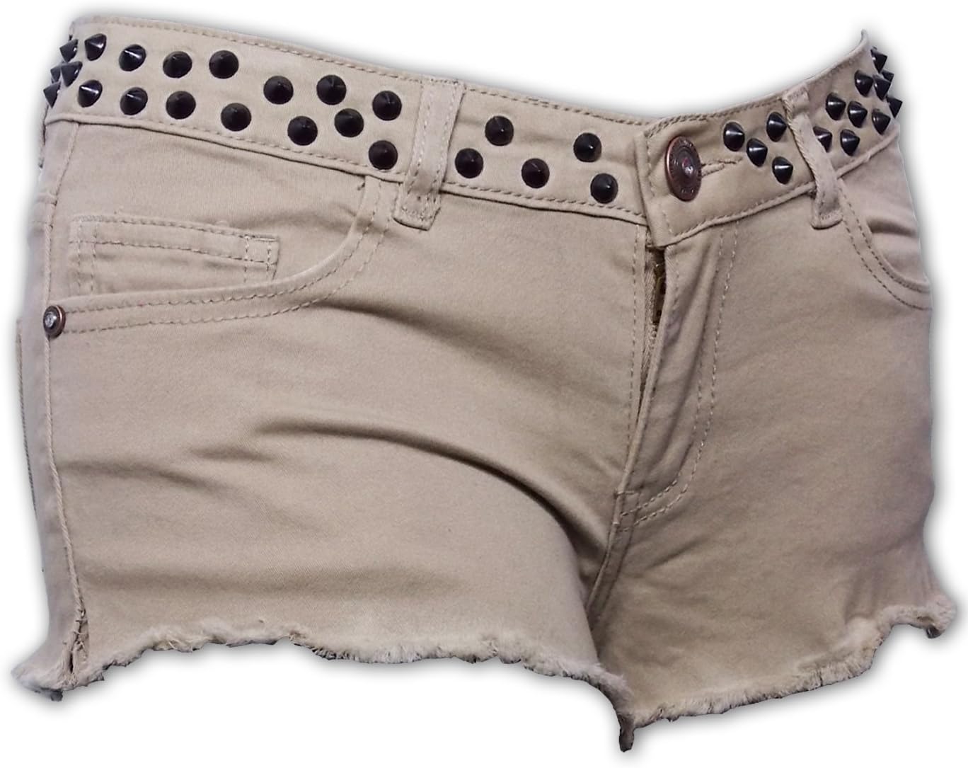 SPIKE DESIGN ADULT NEON COLORED DANIM SHORTS
