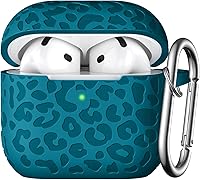 Vista 18 de Funda con Grabado de Leopardo para Estuche de AirPods 4 2024, Funda Protectora de Silicona Suave Compatible con Estuche de Apple AirPods de 4ª