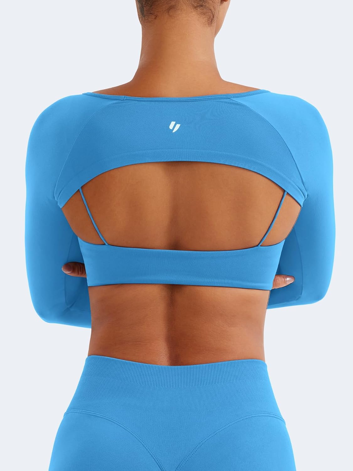 YEOREO Seamless Long Sleeve Shrug for Women Gym Crop Top Workout Cropped Sports Bolero - Image 5