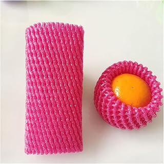 Bolsa de malla for frutas y verduras, 290 unidades, funda protectora for frutas, 14 × 7 cm, espuma elástica anticolisión a prueba de golpes, bolsa de malla for proteger huevos y verduras(Rose Red)