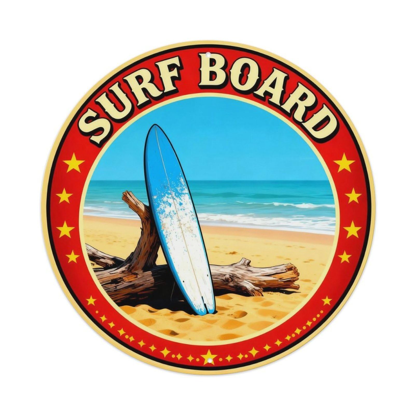 Surf Board Beach Sign Metal Tin Sign Plaque