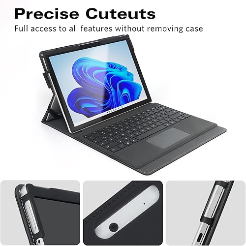 Vista 40 de CoBak Funda para Microsoft Surface Pro 12" (2025), Premium Business Cover con soporte multiángulo, soporte para lápiz capacitivo integrado, soporte
