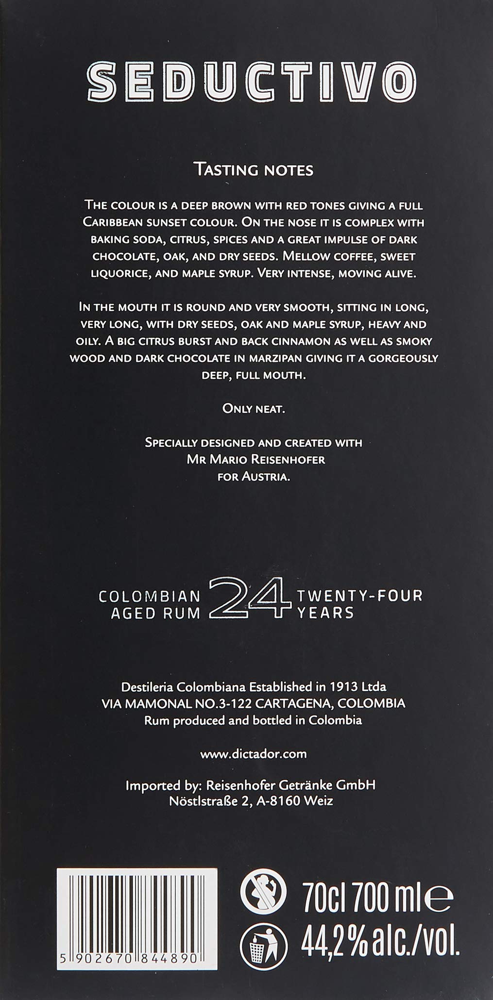 Dictador SEDUCTIVO 24 Years Old Colombian Aged Rum Limited Edition (1 x 0.7 l)