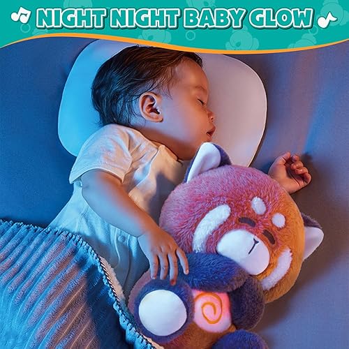 Miniatura 5 de auby Soothe n' Cuddle Panda - Juguete calmante para bebé, máquina de ruido blanco y canciones de cuna, comodidad de felpa con respiración rítmica,