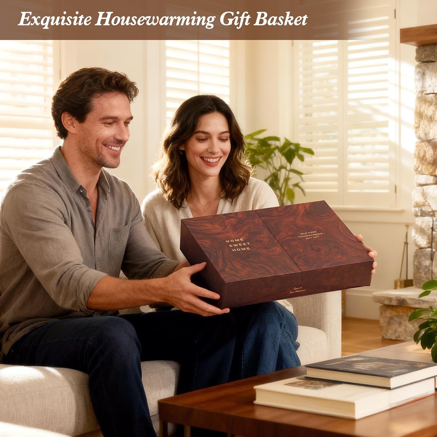 Luxury Kitchen Gift Set for Housewarming – Marble Cheese Board, Acacia Wooden Grinders, Cheese Knives & Utensils, Coaster Set – Elegant Charcuterie & Cooking Gift Box for Women, Couples, New Home