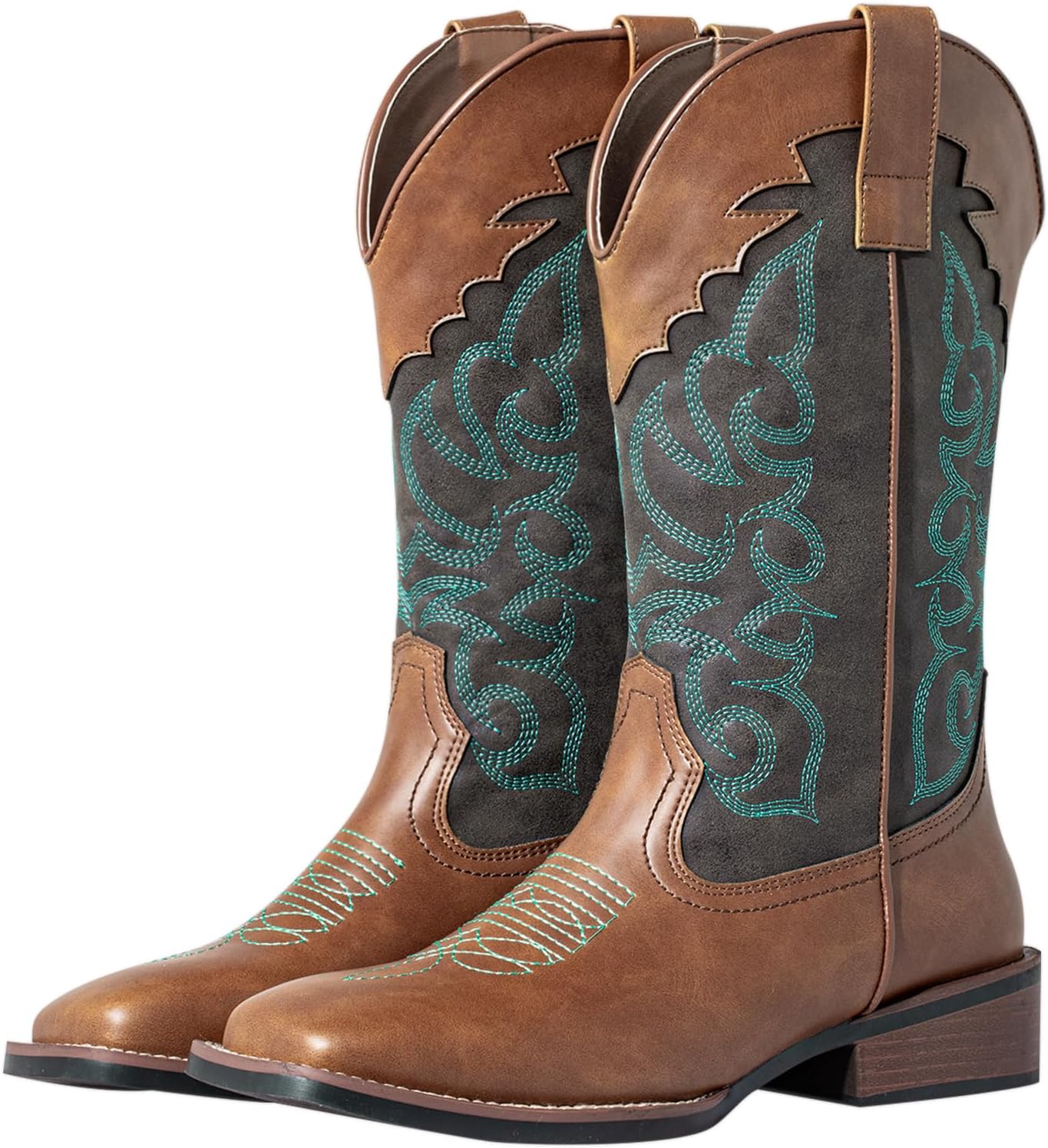 SheSole Women's Cowboy Boots - Chunky Heel Comfort