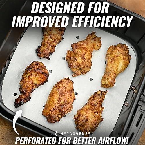 Miniatura 45 de Papel pergamino para freidora de aire Ninja Air Fryer Pro 4 en 1 5 cuartos de galón, AF141, cuadrados de papel de hornear para Cosori, Instant Pot