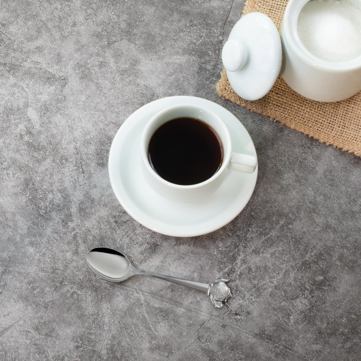 Fino Demi Spoon, Silver-Plated Stainless Steel, Teapot Design, For Everyday Coffee, Desserts, Entertaining, and Holiday Dining, Set Of 12