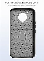 Vista 5 de Asuwish Funda compatible con Moto E4 Plus y protector de pantalla de vidrio templado, accesorios de silicona para MotoE4Plus, Motorola E4+ 4E +
