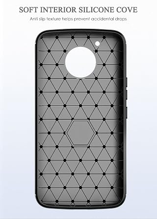 Asuwish Compatible with Moto E4 Plus Case and Tempered Glass Screen Protector Cover Accessories Silicone Phone Cases for MotoE4Plus Motorola E4+ 4E + E4Plus US Version 4th Women Men Carbon Fiber Black