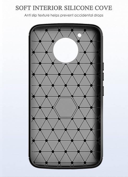 Asuwish Compatible with Moto E4 Plus Case and Tempered Glass Screen Protector Cover Accessories Silicone Phone Cases for MotoE4Plus Motorola E4+ 4E + E4Plus US Version 4th Women Men Carbon Fiber Black