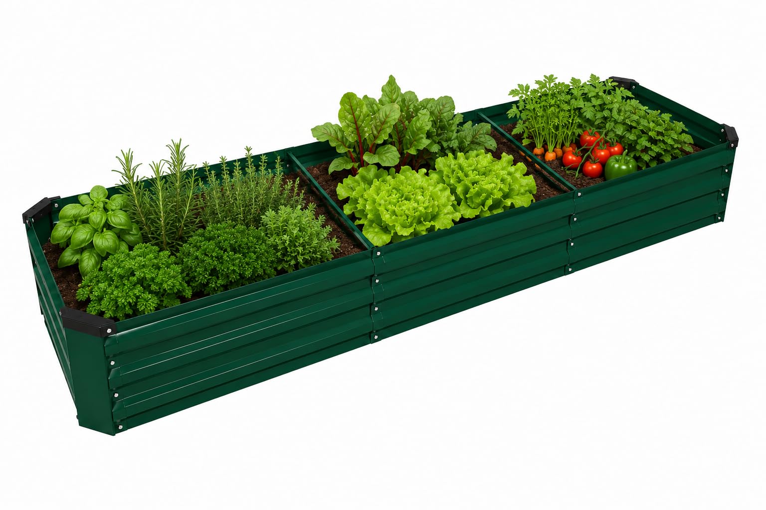 Parkland Galvanised Raised Garden Bed Planter Outdoor 240x60x30cm