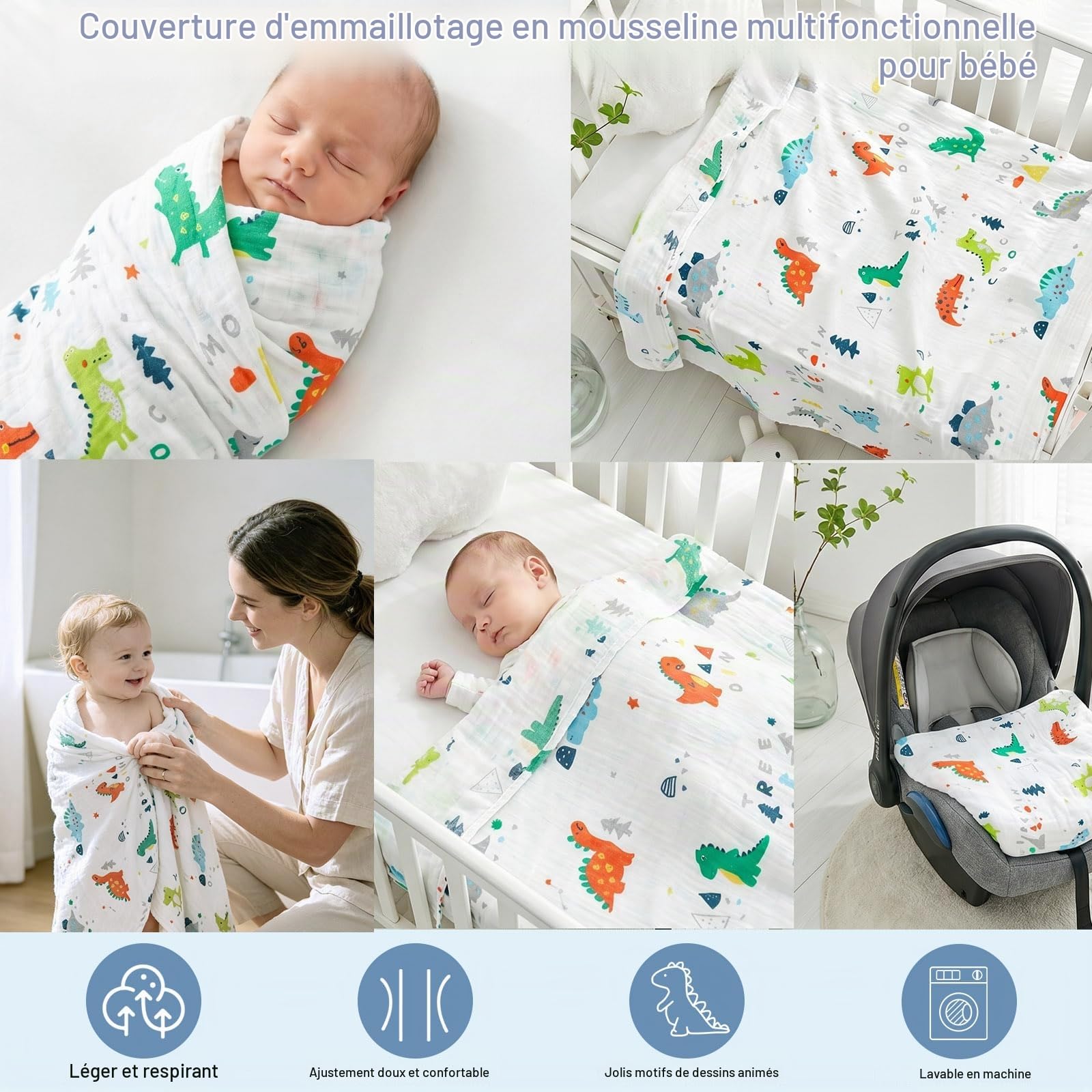 Coffret Cadeau Naissance pour Garçon et Fille avec 2 Bodies Bébé | 1 Bavoir Mousseline Coton Bébé Chaussettes Carte Étape Bois Tampon Encreur Noir Cadre Photo Pièce de Décision & Carte de Vœux