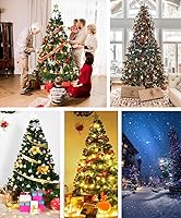 Vista 5 de 7.5FT Christmas Tree Artificial Christmas Tree PVC Xmas Trees Holiday Decoration with 1400 Branch Tips&Metal Foldable Stand for Home, Office, Party