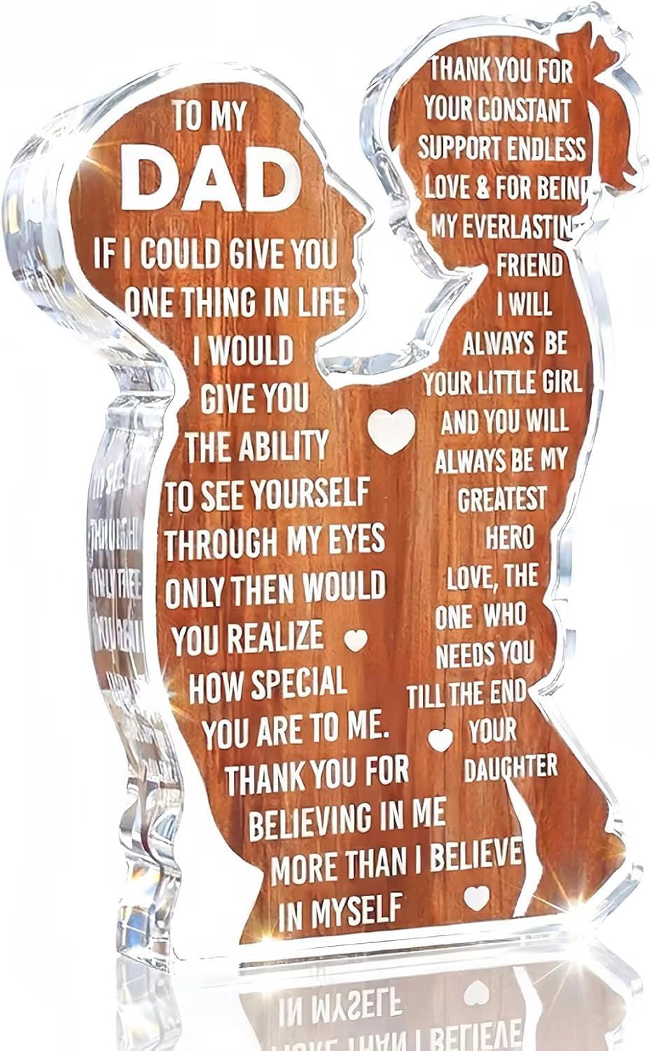Dad Gifts from Daughter Dad Birthday Gift from Daughter - Christmas Best Dad Ever Gifts Idea Daddy Bpnus New Dad Gift Father's Day Valentines Easter Desk Decor Acrylic Plaque Sign