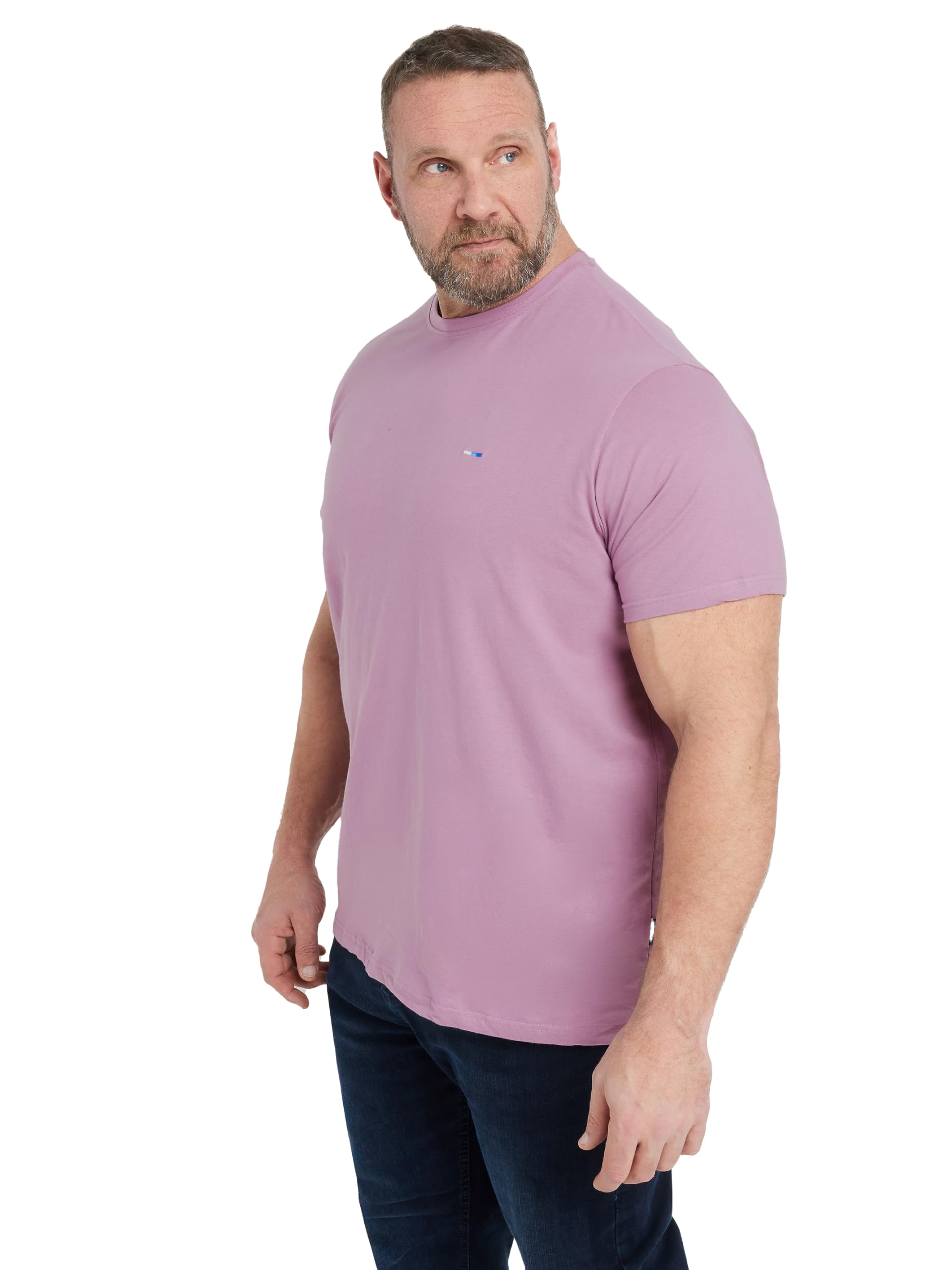 Badrhino Men's Lilac Big & Tall Purple Core T-Shirt - Plus Size Curve
