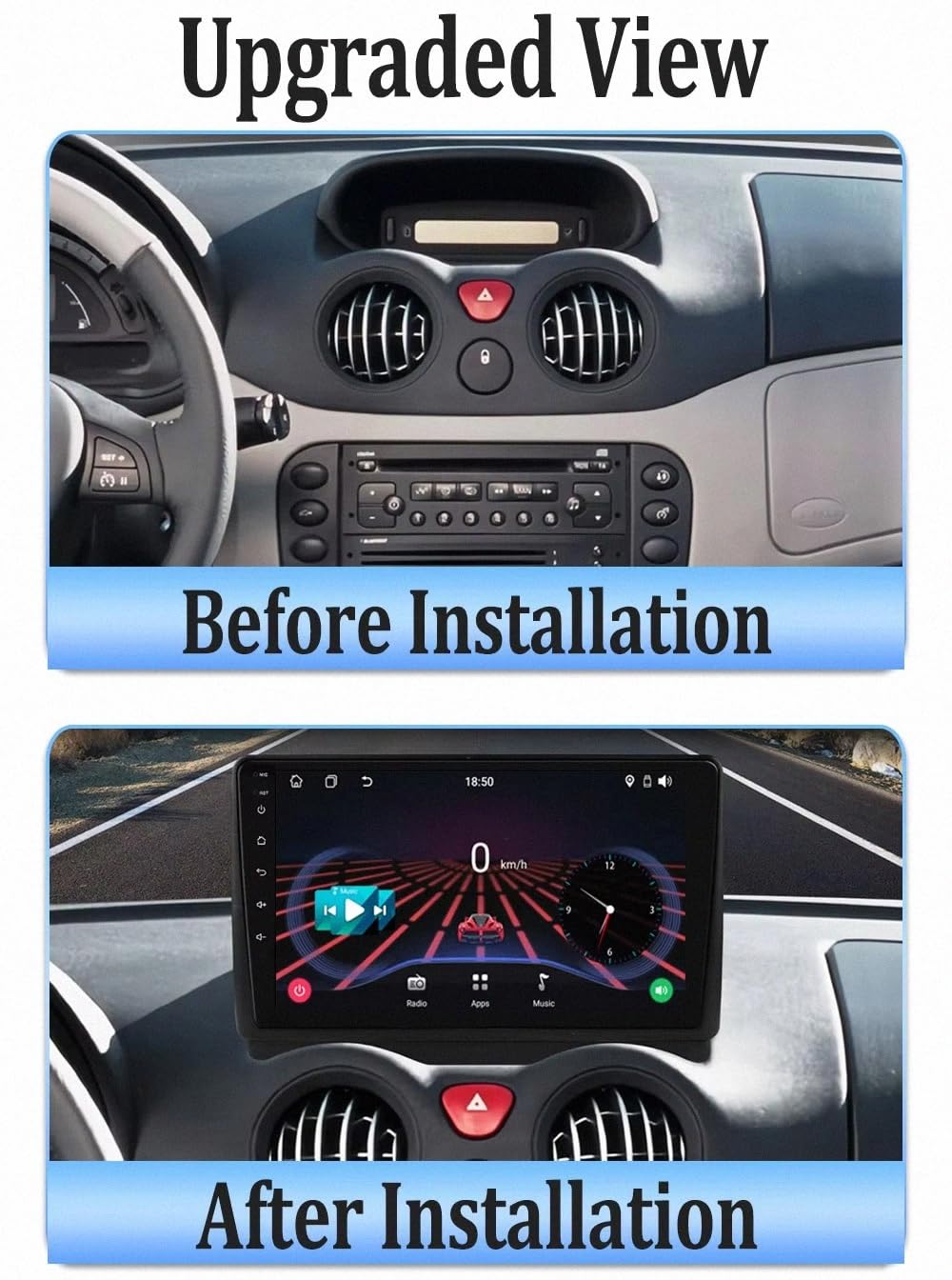 Car Stereo dla Citroen C2 C3 2002-2006 9 Inch Android 15 Touch Screen Cooling Fan For, 8 Core 6G+128G