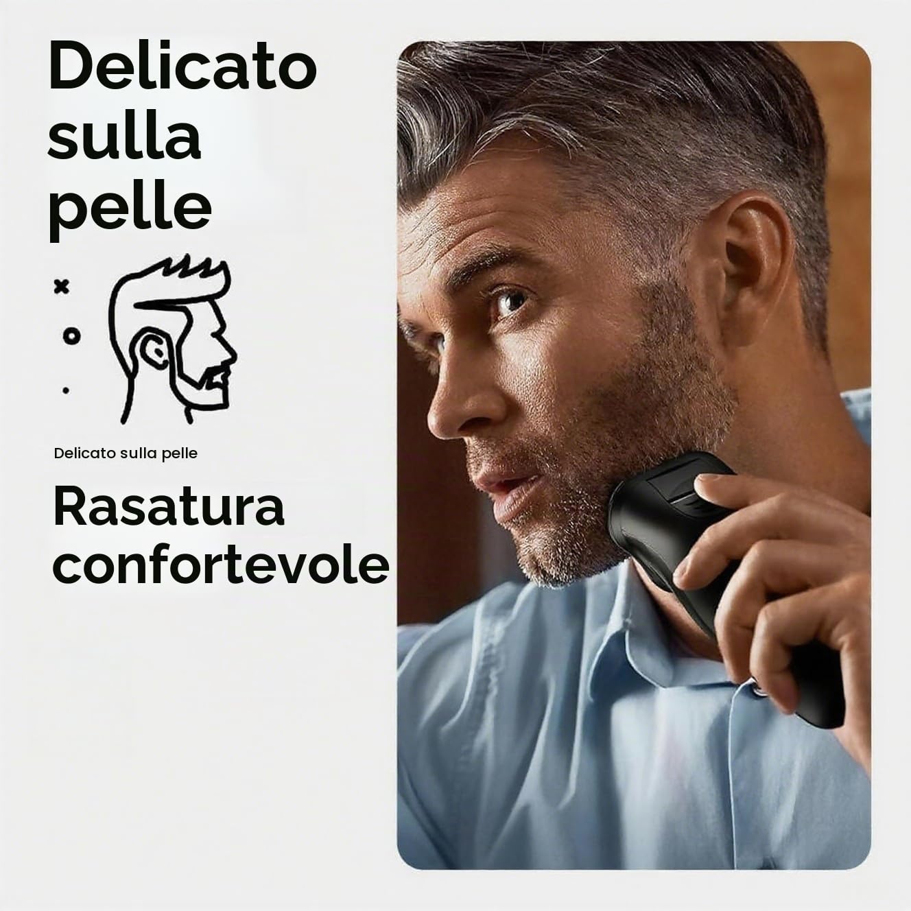 Kozenix - Rasoio elettrico di precisione 4D con trimmer integrato per una rasatura liscia e confortevole, rasoio da uomo con testine rotanti, impermeabile, uso asciutto e bagnato, blocco da viaggio