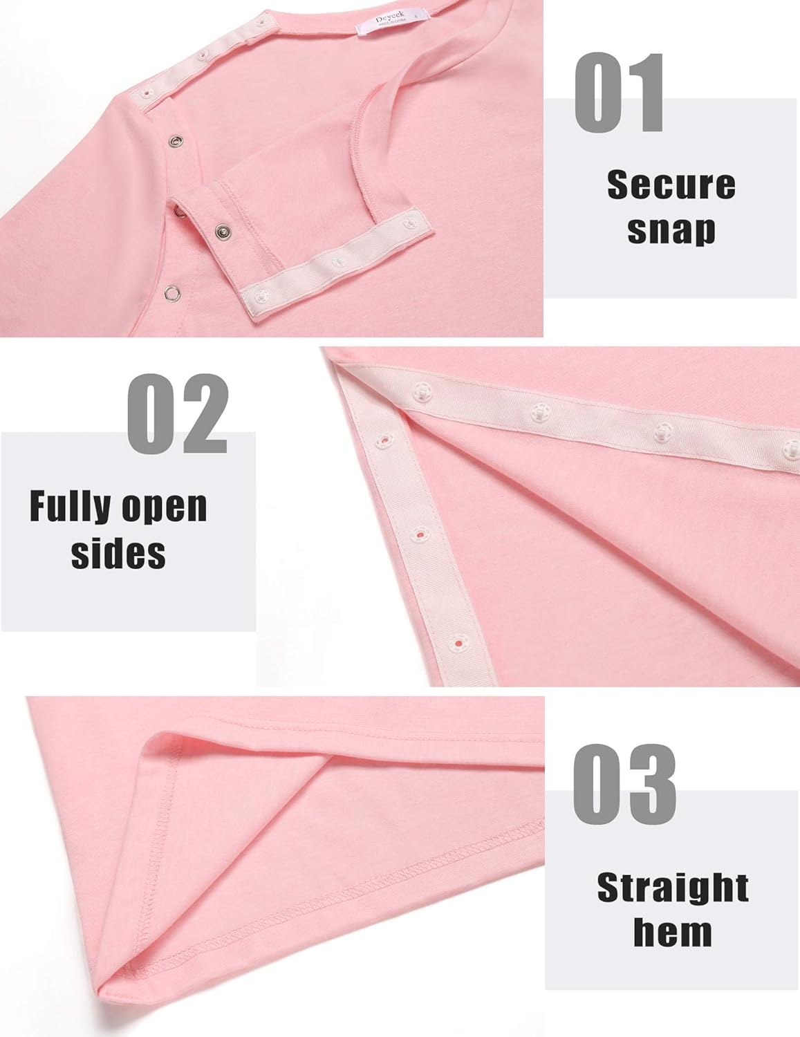 Deyeek Post Surgery Shirts Women Shoulder Recovery Tear Away Chemo Port Access Rotator Cuff Rehab Adaptive Clothing Hospital - Image 4