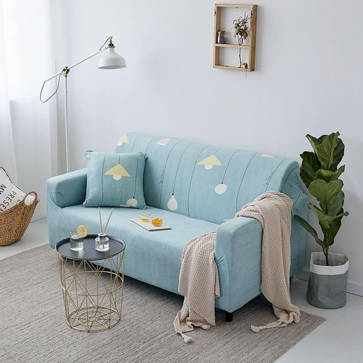 Snqzo Z Sofa Cover 1/2/3/4 Seater High Stretch Sofa Covers Super Soft Sofa Slipcover Printed Pattern Sofa Covers All-Inclusive Sofa Slipcover Non Slip Sofa Cover Washa(Size:2 Seater(145-185Cm),Color:z)
