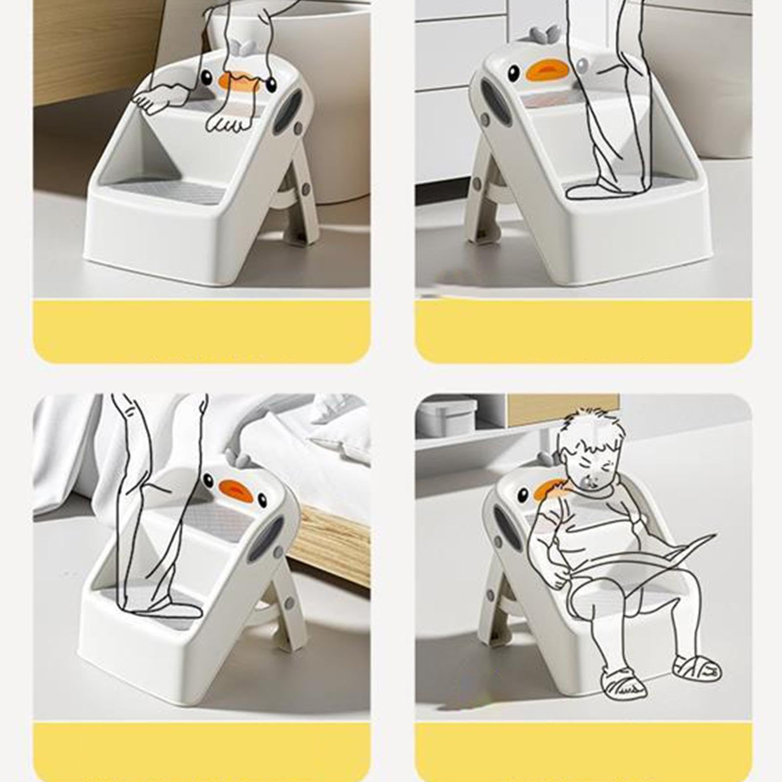 Escabeau Pliable, escabeau pour - Escabeau de Salle de Bain pour Tout-Petits Escabeau Pliant en 2 étapes - Escabeau de Toilette Portable pour Tout-Petits, escabeau pour, pour Cuisine et Salle