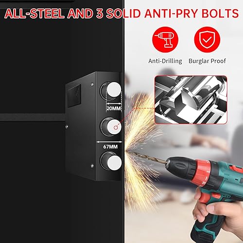 Miniatura 6 de 5.1 Cuft - Caja fuerte para el hogar, resistente al agua y al fuego, gran caja de seguridad ignífuga impermeable con teclado electrónico y llave de