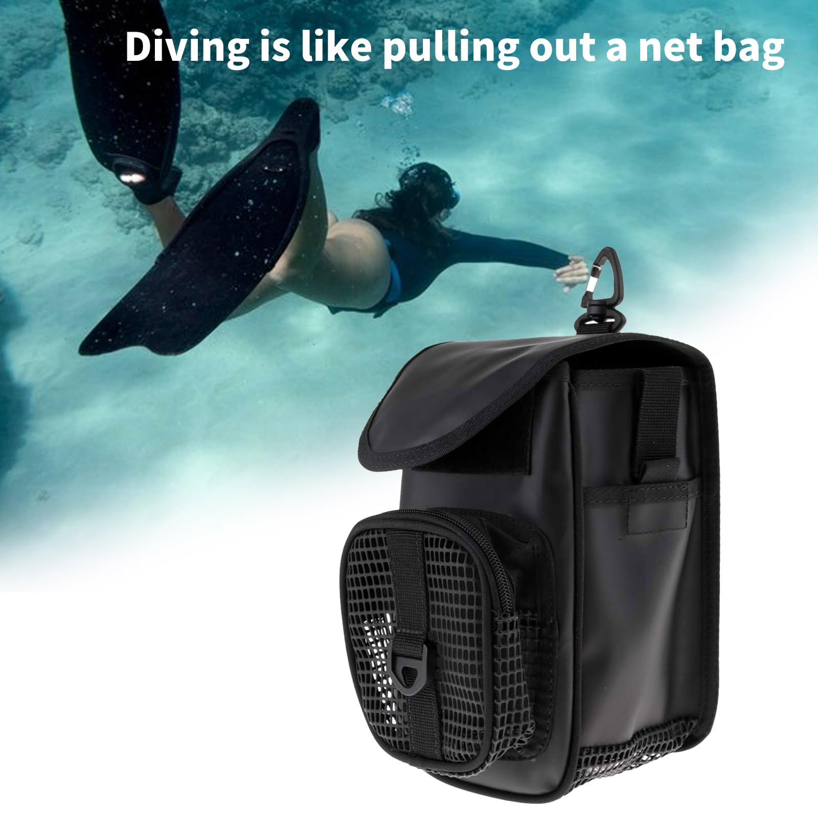 Scubas Diving Reel Bag Safe Marker Boe Carriers Mesh Bag Clip Mesh Sacchetti di stoccaggio subacquee Attrezzature subacquee Supporto per attrezzi per sport acquatici