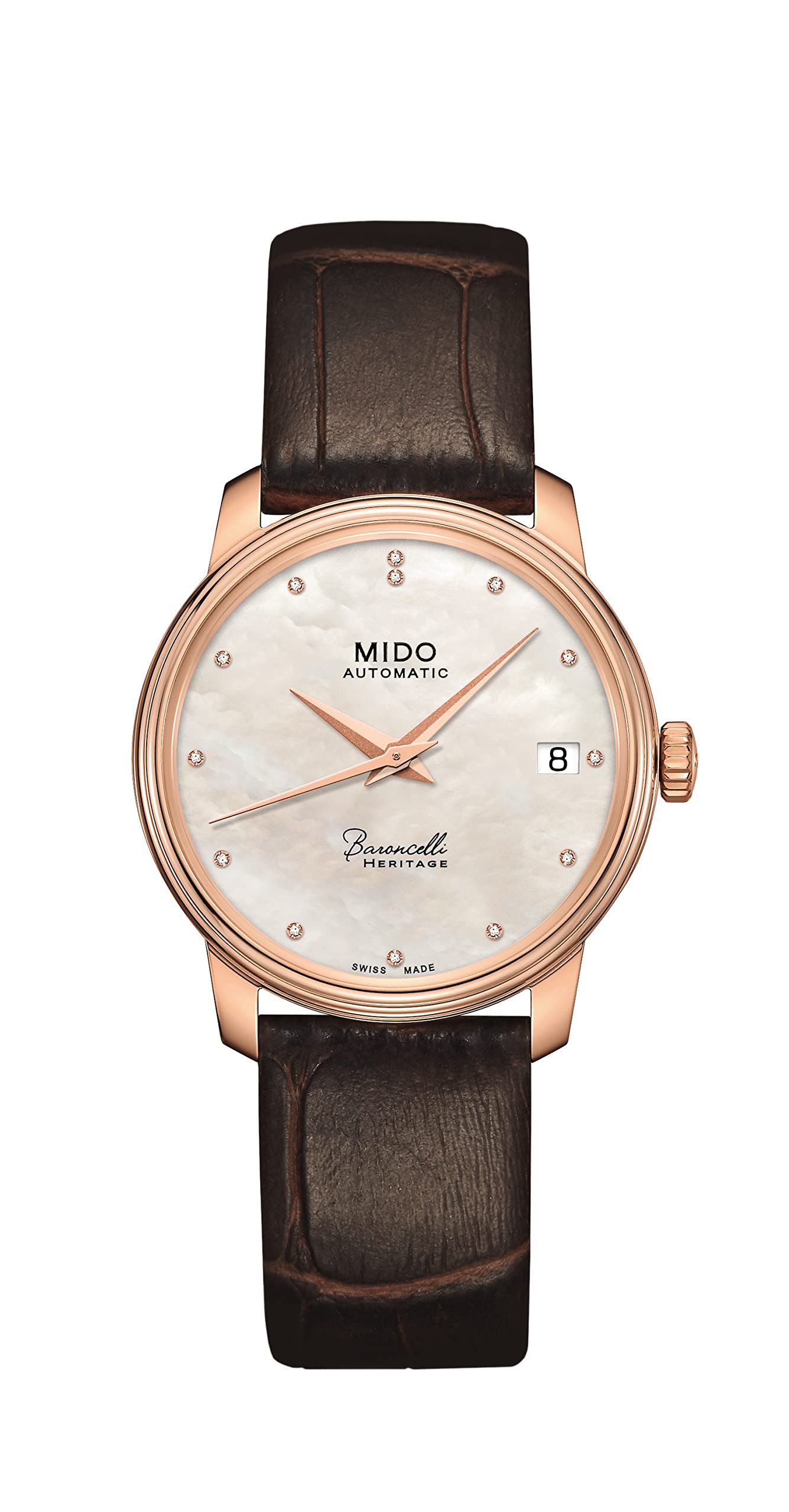 MIDO Baroncelli Heritage Lady - Swiss Automatic Watch for Women - White Mother of Pearl Dial - Case 33mm - M0272073610600