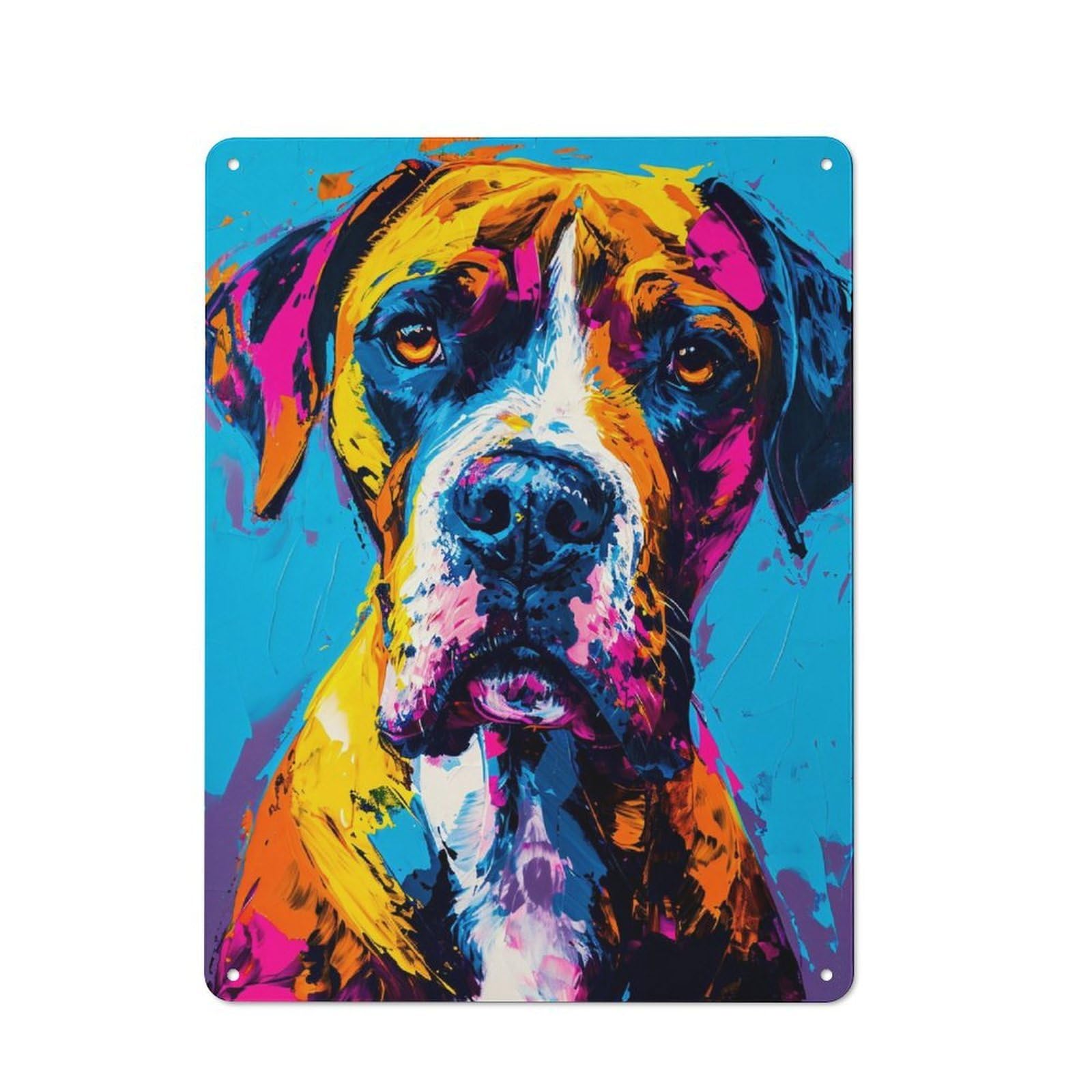 Junmoney Expressive Dog Retro Tin Sign 40X30cm For Workshop Wall, For Collectors Of Retro Metal Wall Decor