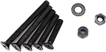 180pcs M4 x 20mm/ 25mm/ 30mm/ 35mm/ 40mm Black Flat Phillips Head Screws Hex Nuts Self Lock Nuts Flat Washers Assortment Kit, Carbon Steel Grade 4.8