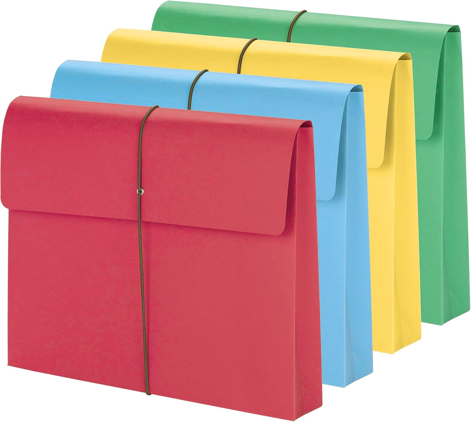 Smead Colored Expanding File Wallet with Flap and Cord Closure, 2" Expansion, Letter Size, Assorted Colors, 10 per Box (77207) : Everything Else