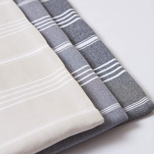 Miniatura 1 de Toalla de baño turca Peshtemal 100% algodón, toalla de playa turca de 38 x 69 pulgadas, toalla grande Ouick-Dry (gris claro)