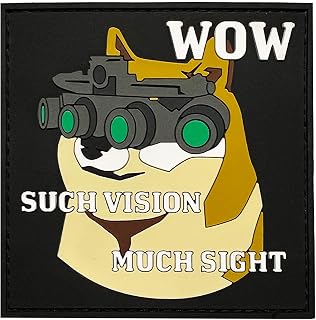 Wow Such Vision Much Sight PVC Rubber Morale Patch with Hook Backing