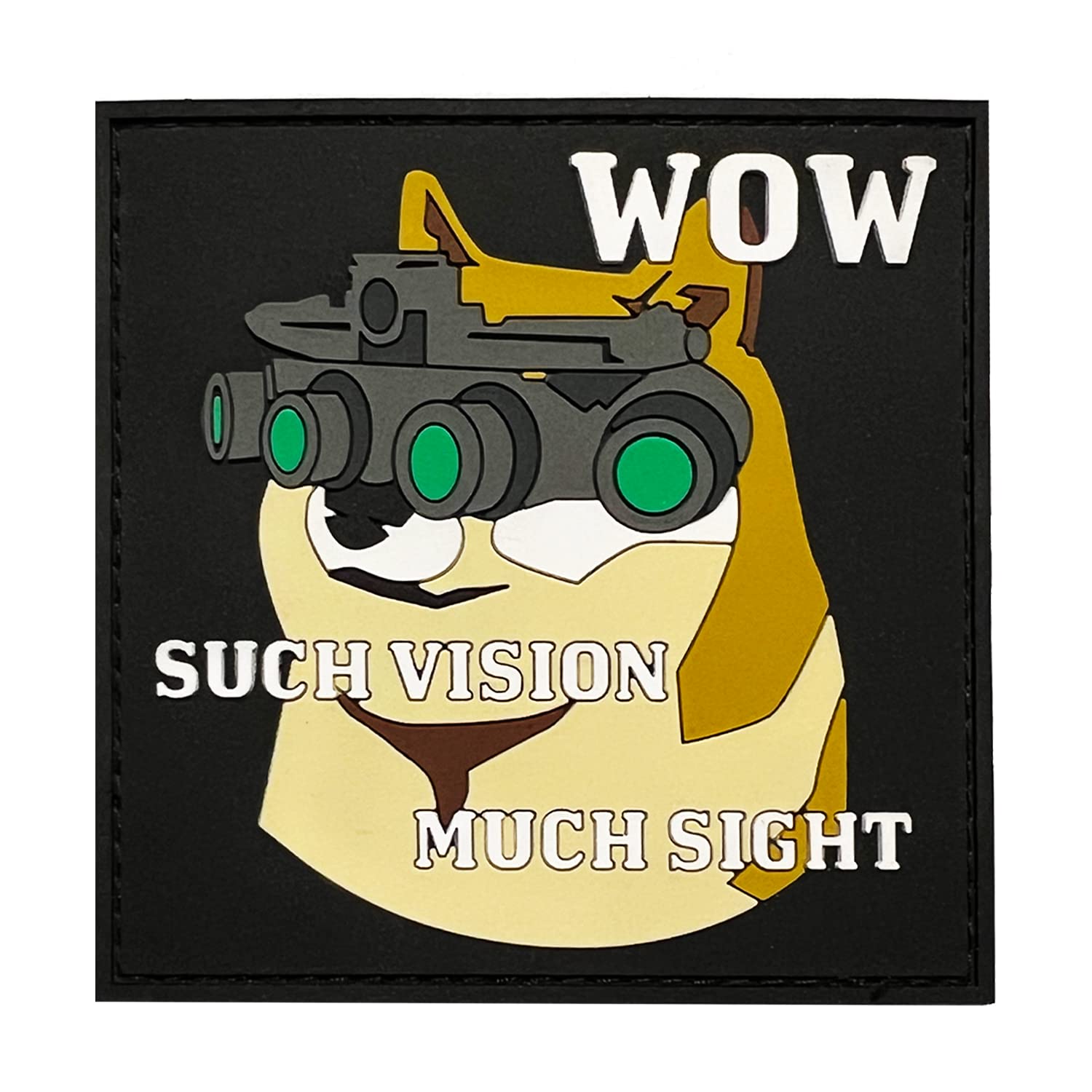 Wow Such Vision Much Sight Doge Meme - Tactical PVC Rubber Morale Patch | Hook & Loop Backing