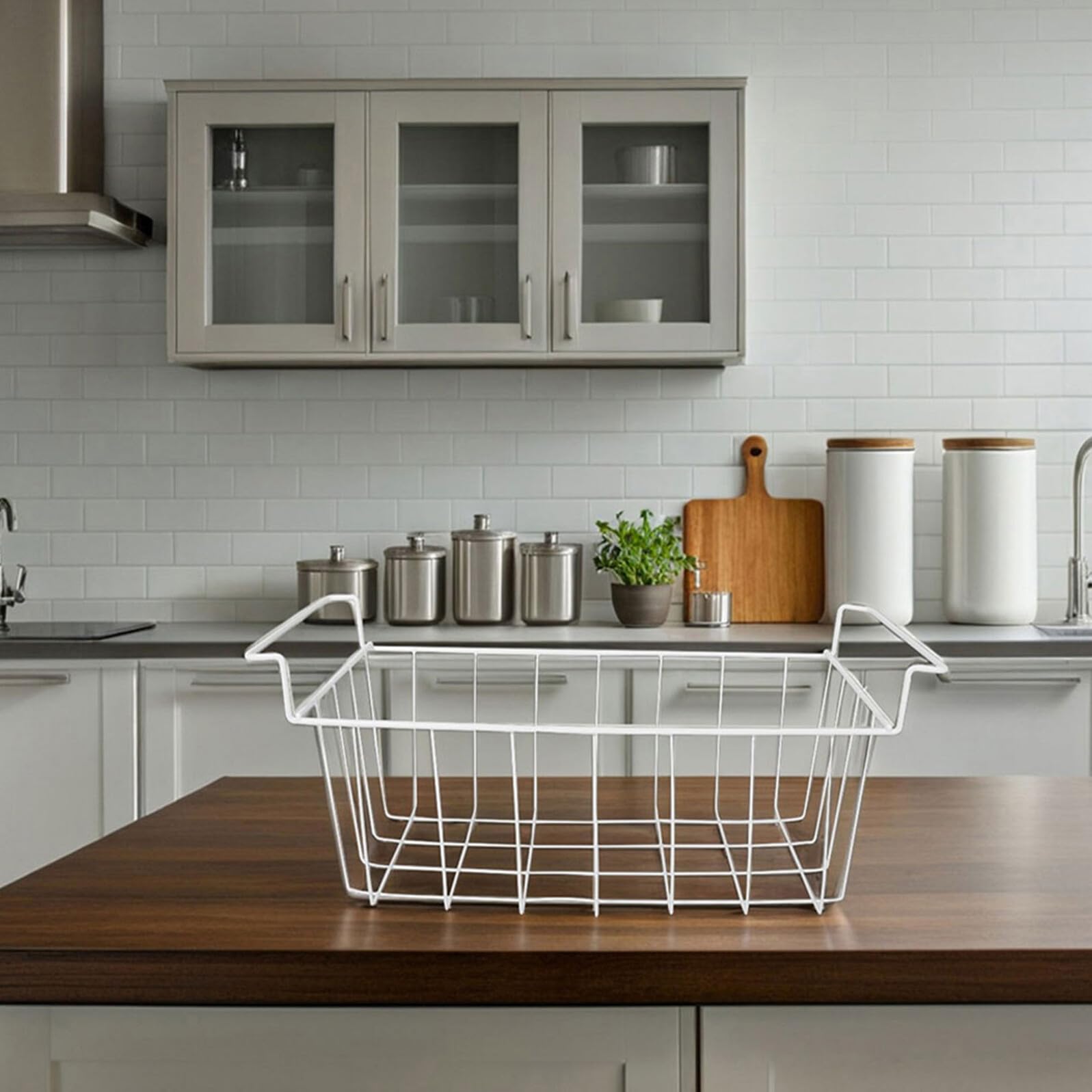 SHINEOFI Cesta Metálica para Congelador Organizador Colgante con Separadores y Asas Estante para Almacenamiento de Alimentos Congeladores y Frigoríficos