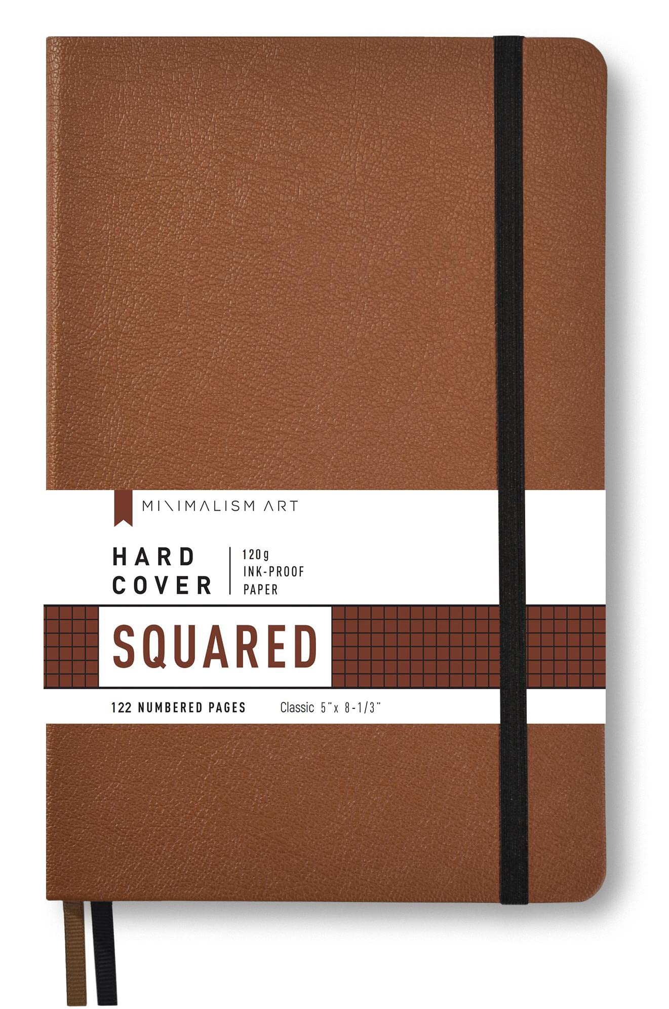Carnet A5 en cuir marron pour libérer votre créativité sur papier quadrillé haute qualité