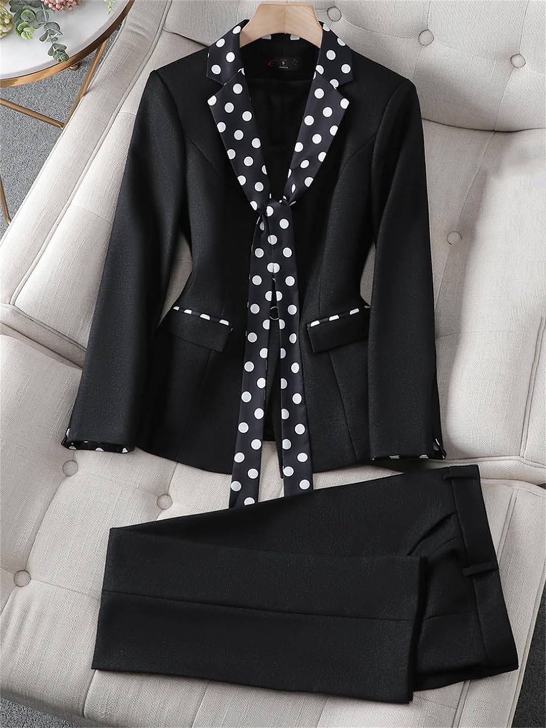 Elegante traje formal de chaqueta y pantalón para mujer, conjunto de 2 piezas para oficina, negocios, trabajo