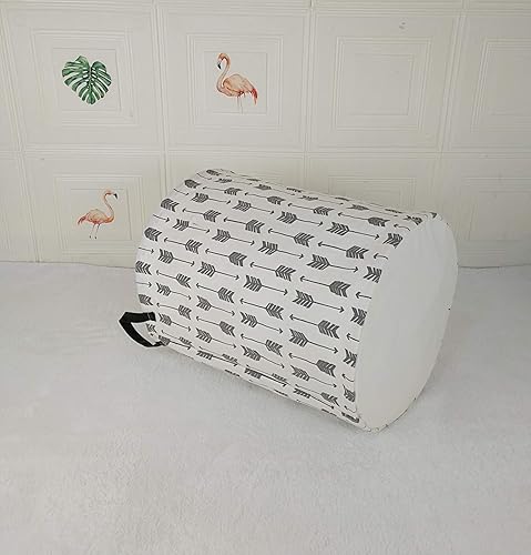 Miniatura 6 de Canasto grande de 19.7 pulgadas para ropa, resistente al agua, redondo, de lino y algodón, plegable, con asas, para la habitación de los niños y